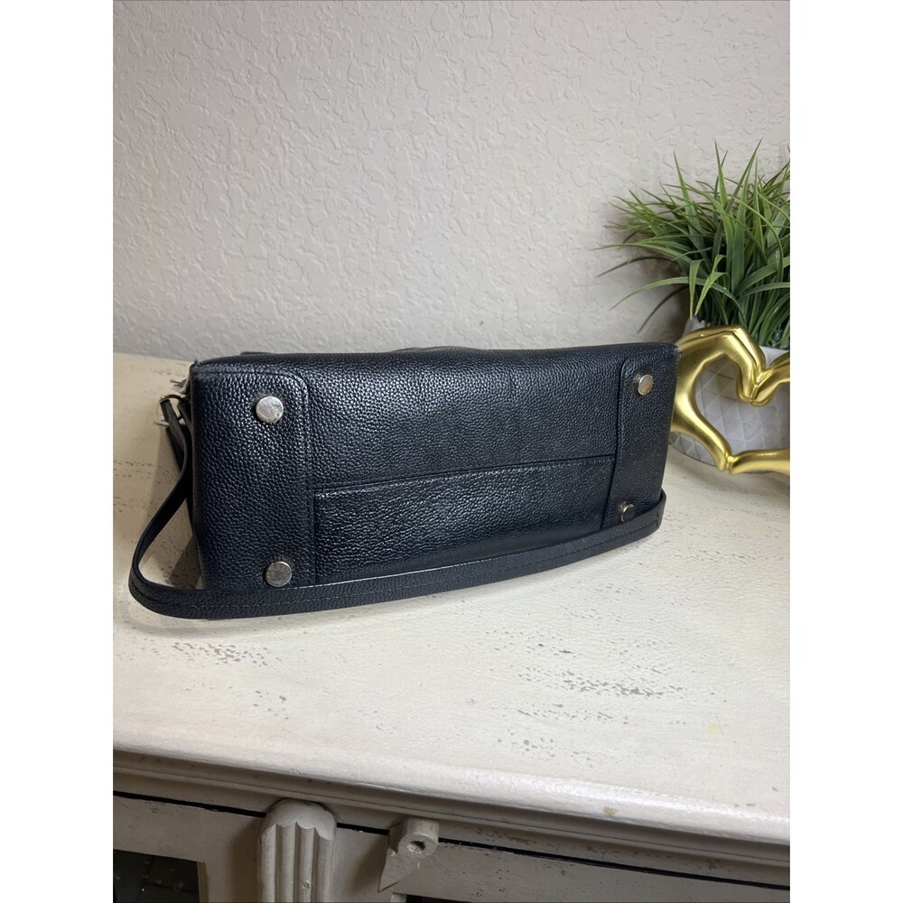 Michael Kors Mercer Large Accordion Classic Black Pebbled Leather Bag Business - Picture 5 of 16